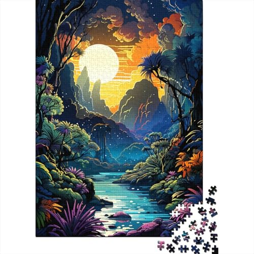 Holzpuzzle für Erwachsene, 1000 Teile, Puzzle „Bunte Psychedelie auf den Seychellen“, Puzzle für Teenager, Freizeit- und Kreativspiele, Spielzeug-Puzzle (75 x 50 cm) von aaaaab