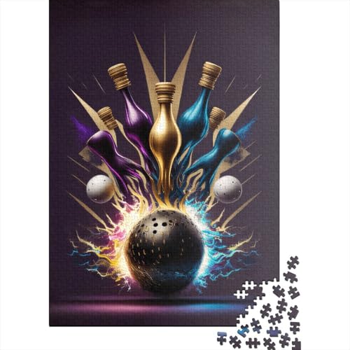 Holzpuzzle für Erwachsene, 300 Teile, Puzzle, abstraktes Bowling-Kunstwerk, Puzzle, Teenager-Puzzle, Freizeit, kreative Spiele, Spielzeug, Puzzle 300 Teile (40 x 28 cm) von aaaaab