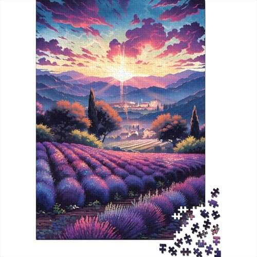 Holzpuzzle für Erwachsene, 300 Teile, Puzzle „Lavendelfelder in der Provence, Frankreich“, 20 Puzzle, Teenager-Puzzle, Freizeit-Kreativspiele, Spielzeug, Puzzle 300 Teile (40 x 28 cm) von aaaaab