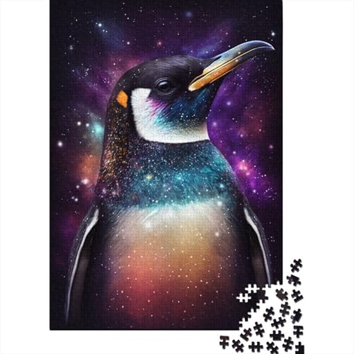 Holzpuzzle für Erwachsene 1000 Teile, Galaxie-Pinguin-Puzzle, Freizeit- und Kreativspiele, Spielzeug, Puzzle 1000 Teile (75 x 50 cm) von aaaaab