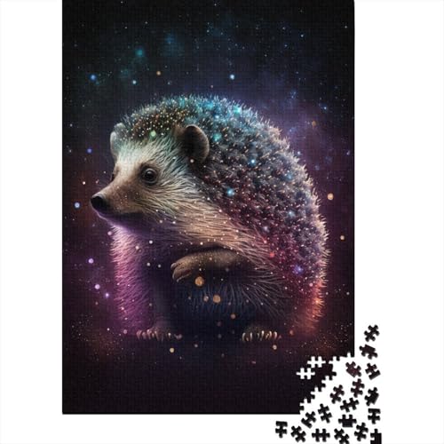 Holzpuzzle für Erwachsene 1000 Teile, Galaxie-Tier-Igel-Puzzle, Freizeit- und Kreativspiele, Spielzeug, Puzzle 1000 Teile (75 x 50 cm) von aaaaab