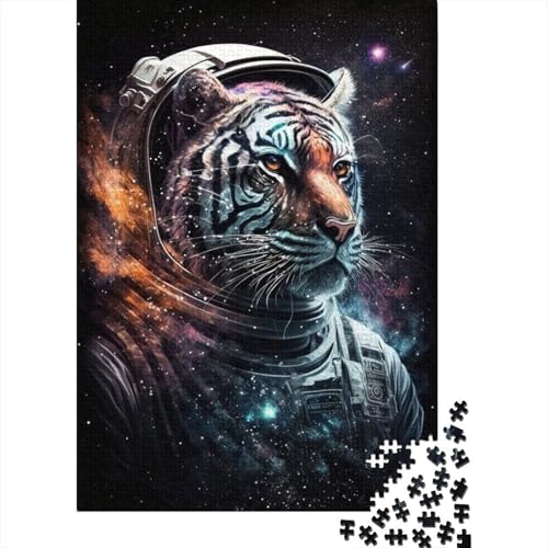 Holzpuzzle für Erwachsene 1000 Teile Astronautenkunst Tiger Puzzle Freizeit Kreative Spiele Spielzeug Puzzles 1000 Teile (75x50cm) von aaaaab