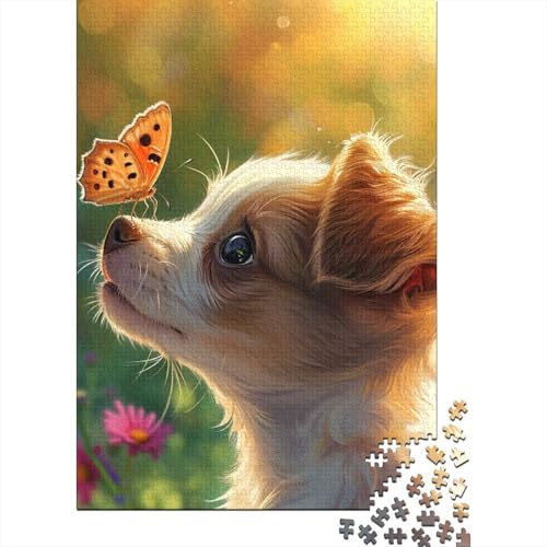 Hübsches Hunde-Puzzle, 100% recycelter Karton, Premium-Karton, Puzzle für Erwachsene und Kinder, 38 x 26 cm, 1000 Teile von aaaaab