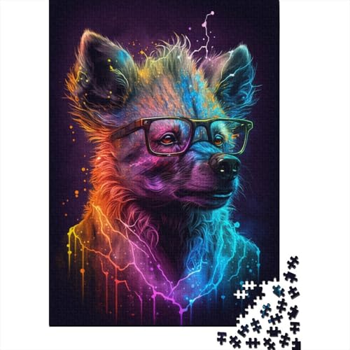 Hyänen tragen eine Brille, 1000-teiliges Puzzle für Kinder | Holzpuzzle für | Tolle, Puzzles für Kinder | Familienspiel, 1000 Teile (75 x 50 cm) von aaaaab