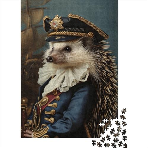 Igel-Matrosen-Puzzle, präzises ineinander greifendes rechteckiges Papierpuzzle für Jungen oder Mädchen, 38 x 26 cm/1000 Teile von aaaaab