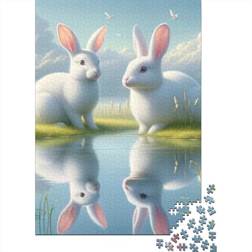 Kaninchen-Puzzle, Premium-Puzzle aus 100% Recycling-Platte, 100% recycelter Karton, Puzzle für Kinder und Erwachsene ab 12 Jahren, Ostergeschenk, 38 x 26 cm, 1000 Teile von aaaaab