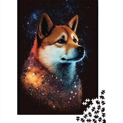 Kinderpuzzle 500 Teile, Galaxy Colour Shiba Inu Puzzle, kreatives rechteckiges Puzzle, tolles Puzzle für Erwachsene, 500 Teile (52 x 38 cm) von aaaaab