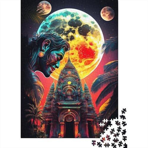 Kinderpuzzle 500 Teile, Psychedelischer Totenkopf, kreatives rechteckiges Puzzle, tolles Puzzle für Erwachsene, 500 Teile (52 x 38 cm) von aaaaab