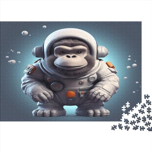 King Kong Astronauten Puzzle 300 Teile Holzpuzzle Holzpuzzles für Erwachsene Puzzles Nachhaltiges Puzzle für Erwachsene | Spiele 300 Teile (40x28cm) von aaaaab