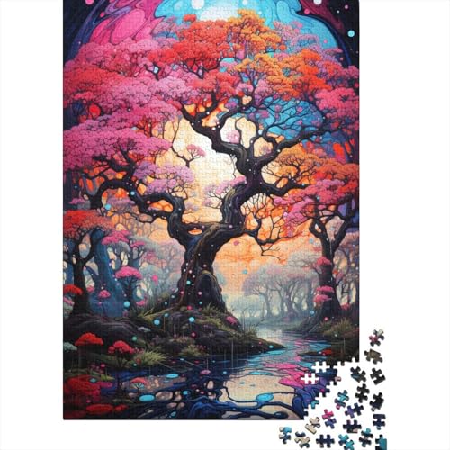 Kirschblütenbaum, 300-teiliges Puzzle, Kirschblütenbaum-Puzzle für Kinder, kreative Holzbrett-Puzzles, tolles Geschenk für Kinder (40 x 28 cm) von aaaaab