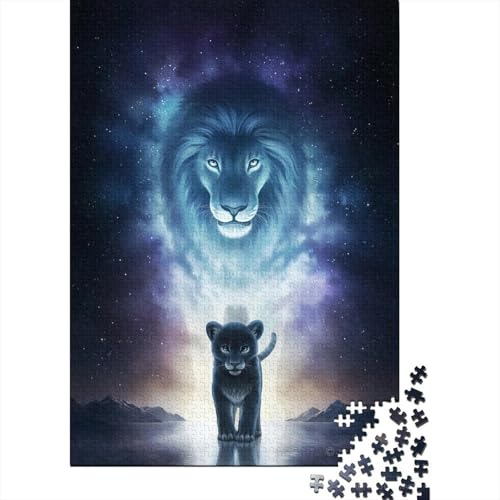 König Löwe Puzzle Relax Challenge Spielzeug Premium Karton Puzzle für Erwachsene Kinder Ostergeschenke 38x26cm/1000 Teile von aaaaab