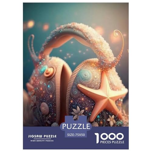 Künstlerische Kopfhörer-Puzzles für Erwachsene, 1000-teiliges Puzzle für Teenager, Lernspiel, Herausforderungsspielzeug, 1000 Teile (75 x 50 cm) von aaaaab