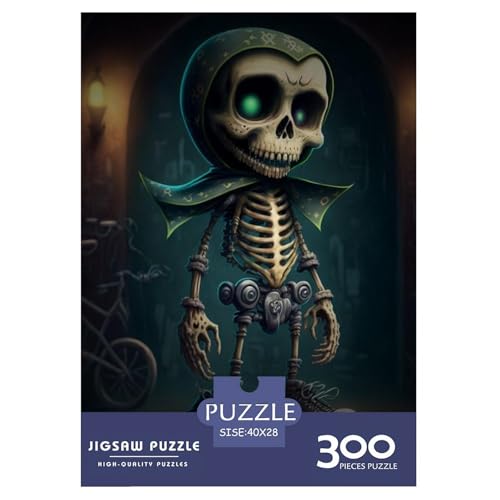 Künstlerischer Totenkopf, 300-teiliges Puzzle, Holzpuzzle für Teenager, lustiges Puzzle 300 Teile (40 x 28 cm) von aaaaab