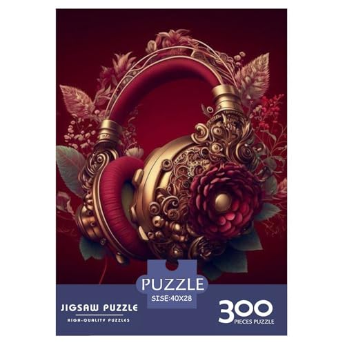 Künstlerisches Kopfhörer-Puzzle für Erwachsene und Jugendliche, 300 Teile, Puzzle für Erwachsene, nachhaltige Puzzlespiele, 300 Teile (40 x 28 cm) von aaaaab