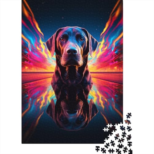 Labrador-Hundepuzzle, einzigartige Heimdekoration, 100% recycelte Pappe, Puzzle für Jungen oder Mädchen, 38 x 26 cm, 1000 Teile von aaaaab