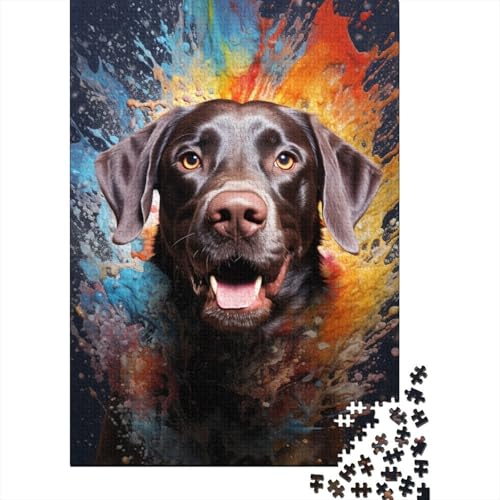 Labrador-Hundepuzzle, rechteckig, Pappe, Papier, rechteckiges Puzzle für Erwachsene und Kinder, Ostergeschenke, 70 x 50 cm, 1000 Teile von aaaaab