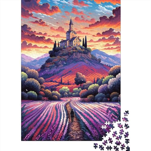 Lavendelfelder in der Provence, Frankreich24 Kreative quadratische Puzzles für Kinder, Holzbretter, Puzzles, Puzzles für Kinder, Geschenke (75 x 50 cm) von aaaaab