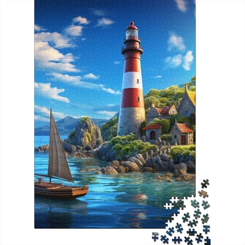 Leuchtturm-Puzzle, präzises ineinander greifendes rechteckiges Papierpuzzle für Jungen oder Mädchen, 70 x 50 cm/1000 Teile von aaaaab