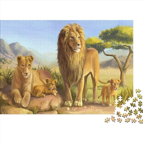 Löwen-Puzzles 1000 Teile, Holzpuzzles, Puzzles für Teenager, Geschenke, Heimdekoration, Puzzle-Spielzeug, 1000 Stück (75 x 50 cm) von aaaaab