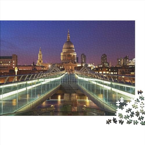 London-Puzzles, 300 Teile, Holzpuzzles, Puzzles für Teenager, Geschenke, Heimdekoration, Puzzlespielzeug, 300 Stück (40 x 28 cm) von aaaaab