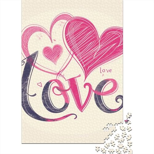 Love Puzzles 500 Teile, Holzpuzzle für Erwachsene und Teenager, Stressabbau-Spielzeug, 500 Teile (52 x 38 cm) von aaaaab