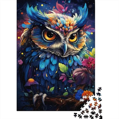 Malen und Malen, Tier-Eule, 300-teiliges Puzzle, Malen und Malen, Tier-Eule, Puzzle für Kinder, kreative Holzbrett-Puzzles, tolles Geschenk für Kinder (40 x 28 cm) von aaaaab