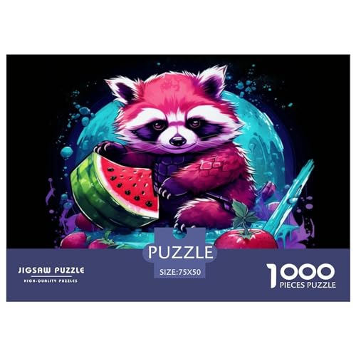 Marderhund-Puzzle 1000 Teile, Holzpuzzles, Holzpuzzles für Erwachsene, Puzzles, nachhaltiges Puzzle für Erwachsene | Spiele 1000 Teile (75 x 50 cm) von aaaaab