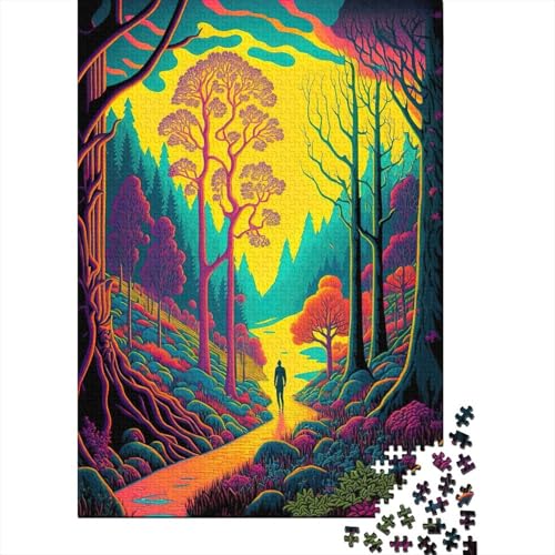 Neonlandschaft (11) Puzzle 500 Teile für Erwachsene, Puzzle für Erwachsene, für Erwachsene und Jugendliche ab 12 Jahren, 500 Teile (52 x 38 cm) von aaaaab