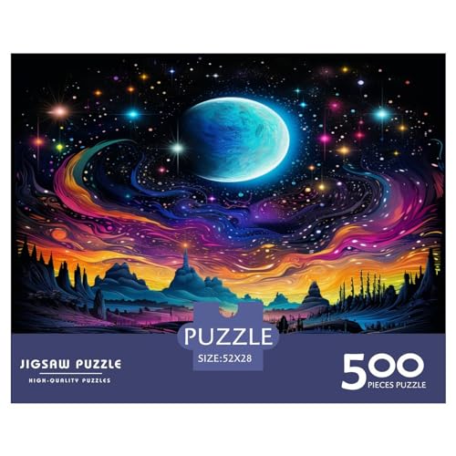 New_moon Puzzles für Erwachsene und Jugendliche, Puzzles aus Holz, Spielspielzeug für Erwachsene, 500 Teile (52 x 38 cm) von aaaaab