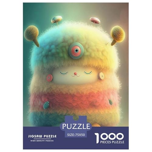 Niedliches Monster-Puzzle mit 1000 Teilen für Erwachsene und Teenager ab 12 Jahren, 1000 Teile (75 x 50 cm) von aaaaab