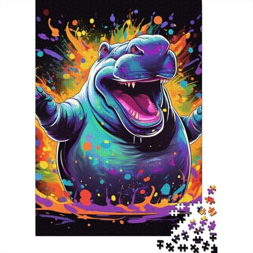 Nilpferd-Puzzle-Spielzeug, Lernspiel, Premium-Karton-Puzzle für Erwachsene und Kinder, Ostergeschenk, 70 x 50 cm, 1000 Teile von aaaaab