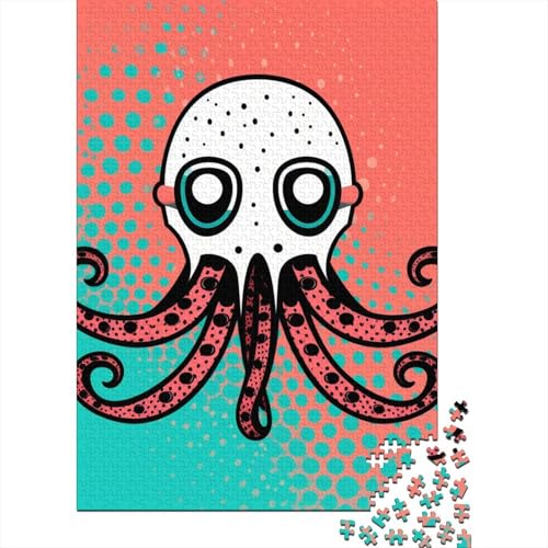 Oktopus-Puzzle, Premium-Puzzle aus 100% recyceltem Karton, rechteckig, für Damen und Herren, einzigartiges Geschenk, 38 x 26 cm, 1000 Teile von aaaaab