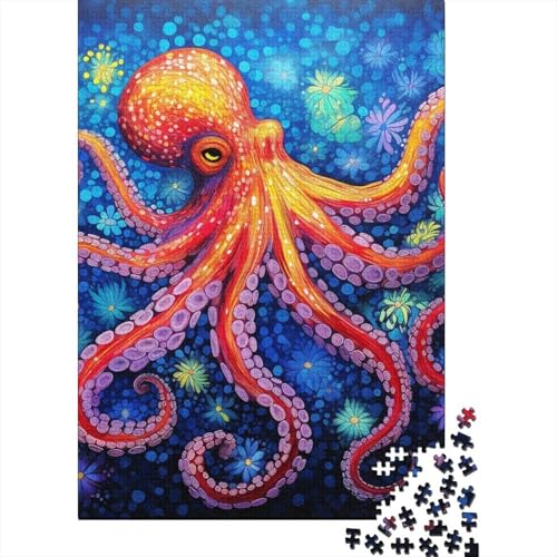 Oktopus-Puzzle, Premium-Puzzle aus 100% recyceltem Karton, rechteckig, für Damen und Herren, einzigartiges Geschenk, 70 x 50 cm, 1000 Teile von aaaaab