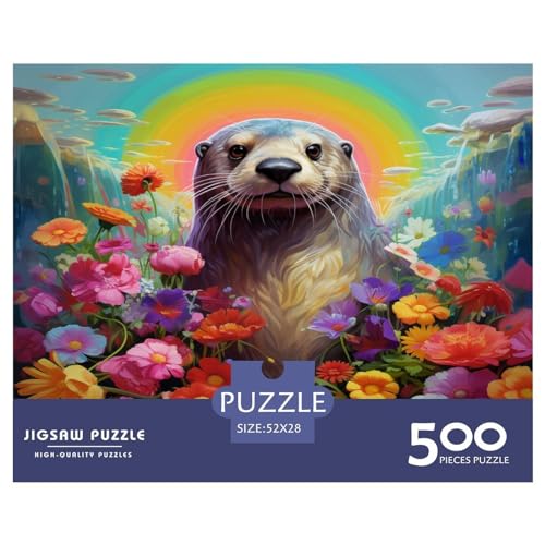 Otter-Puzzle, 500 Teile, für Erwachsene, Puzzle, Lernspiel für Erwachsene und Teenager, 500 Teile (52 x 38 cm) von aaaaab