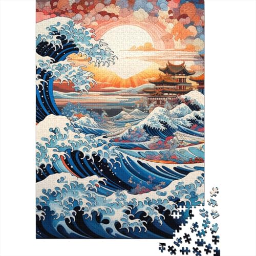 Ozeanwellen-Puzzle, Denksportaufgabe, Premium-Karton-Puzzle für Kinder und Erwachsene ab 12 Jahren, Ostergeschenke, 70 x 50 cm, 1000 Teile von aaaaab