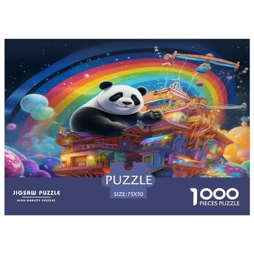 Pandas Books Puzzles 1000 Teile Holzpuzzles Holzpuzzles für Erwachsene Puzzles Nachhaltige Puzzles für Erwachsene | Spiele 1000 Stück (75x50cm) von aaaaab