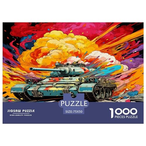 Panzer, Puzzle für Erwachsene und Jugendliche, Puzzles aus Holz, Spielspielzeug für Erwachsene, 1000 Teile (75 x 50 cm) von aaaaab