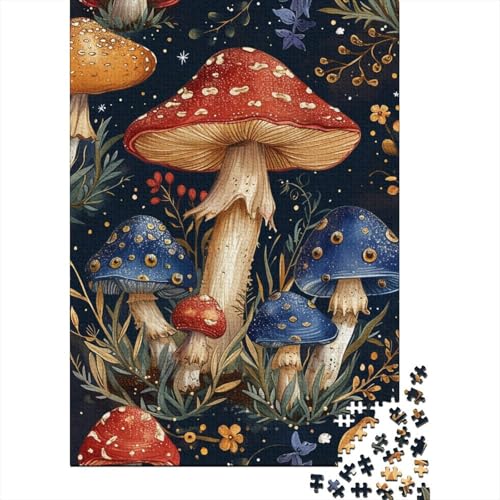 Pilz-Puzzle, herausforderndes und kniffliges Puzzle aus hochwertigem Karton für Erwachsene und Teenager, Ostergeschenk, 70 x 50 cm/1000 Teile von aaaaab