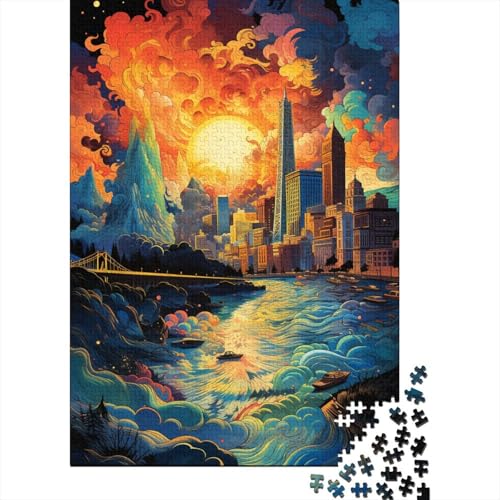 Psychedelia in Art San Francisco, 300-teiliges Puzzle für Kinder, Familie und Freunde, Puzzlespielzeug, Puzzles zum Stressabbau, (40 x 28 cm) von aaaaab