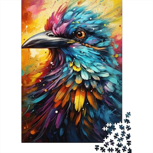 Psychedelischer Regenbogenvogel, 500-teiliges Puzzle für Kinder, Familie und Freunde, Puzzlespielzeug, Puzzles zum Stressabbau, (52 x 38 cm) von aaaaab