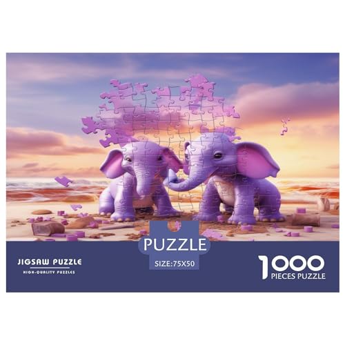 Purple_elephant Puzzle 1000 Teile für Erwachsene, Puzzle, Lernspiel für Erwachsene Teenager, 1000 Teile (75 x 50 cm) von aaaaab