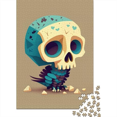 Puzzle „Little Bird Skull“ 500 Teile, Puzzle für Erwachsene, Puzzles aus Holz, nachhaltiges Puzzle für Erwachsene | Spiele 500 Teile (52 x 38 cm) von aaaaab