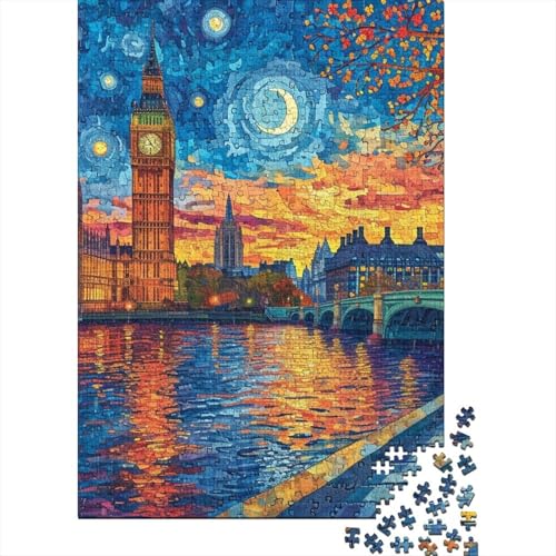 Puzzle „London Tower Bridge“, 500 Teile, für Erwachsene, Holzpuzzle, Familienspaß, Puzzle 500 Teile (52 x 38 cm) von aaaaab