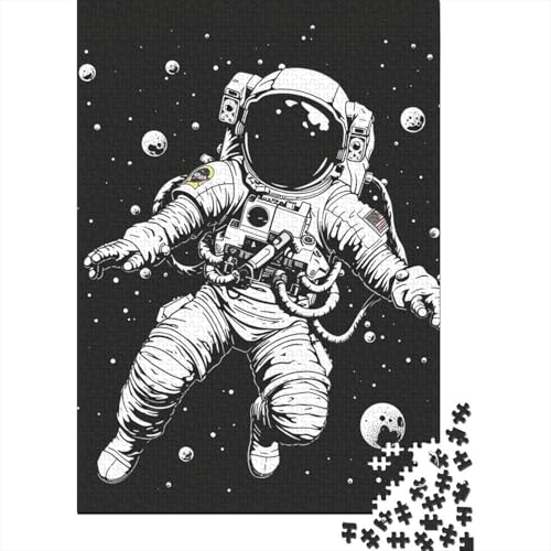 Puzzle 1000 Teile, Cartoon-Astronauten-Puzzle, Schwierigkeitsgrad für Erwachsene, Holzpuzzle, Lernspiele, Spielzeug für die Familie, 1000 Teile (75 x 50 cm) von aaaaab