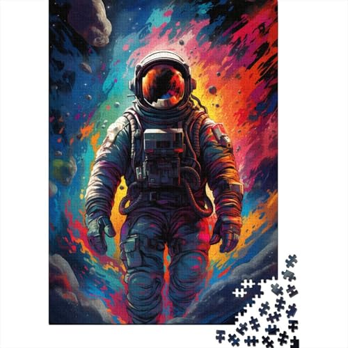 Puzzle 1000 Teile, Farbweltraum-Astronauten-Puzzle, Puzzle für Erwachsene und Jugendliche, kreatives Puzzle, Lernspielzeug, Spiel, Familiendekoration, 1000 Teile (75 x 50 cm) von aaaaab