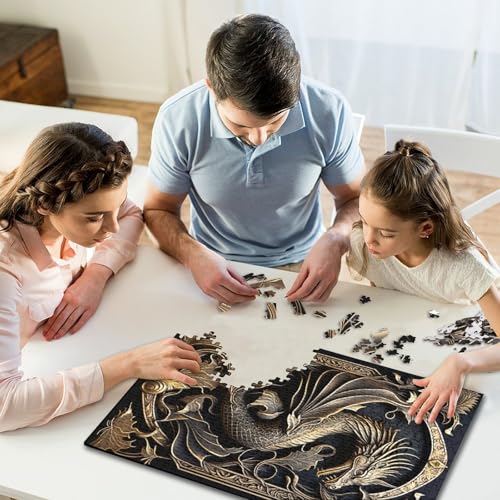 Puzzle 1000 Teile, Geflügelter Drachenkönig, Puzzle für Erwachsene, 1000-teiliges Holzpuzzle, pädagogische intellektuelle Entspannungsspiele, 1000 Teile (75 x 50 cm) von aaaaab