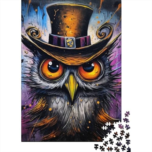 Puzzle 1000 Teile, Psychedelische Eule, Puzzle für Erwachsene und Teenager, Schwierigkeitsgrad: Puzzle, kreatives Puzzle, Lernspielzeug, Spiel, Familiendekoration, 1000 Teile (75 x 50 cm) von aaaaab