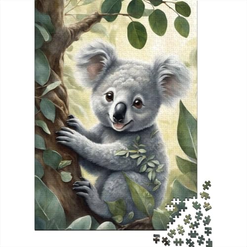 Puzzle 1000 Teile, Tierkunst, Koala, quadratische Puzzles für Erwachsene und Holzpuzzles, Heimdekoration, Puzzlespielzeug, 1000 Teile (75 x 50 cm) von aaaaab