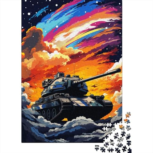 Puzzle 1000 Teile, farbenfrohes Kunst-Panzer-Puzzle, Puzzle für Erwachsene und Holzpuzzle, Lernspiel, Spielzeug, Familiendekoration, 1000 Teile (75 x 50 cm) von aaaaab