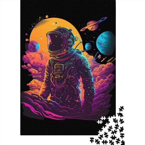 Puzzle 1000 Teile Astronaut2 Holzpuzzle Puzzle aus Holz Kreatives Puzzle für Teenager Puzzle Lernspielzeug Spiel für Erwachsene Geschenke 1000 Stück (75 x 50 cm) von aaaaab